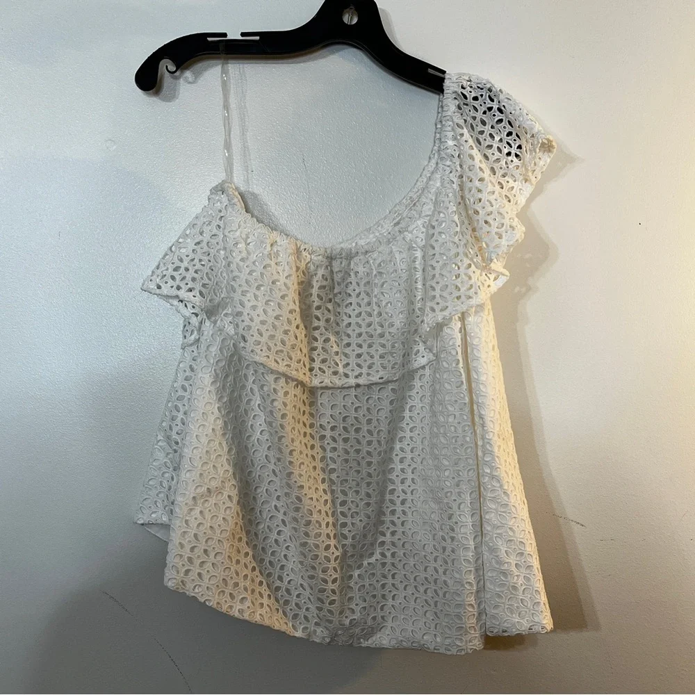 Lauren James Reagan White Eyelet Ruffle Top - Picture 3 of 8